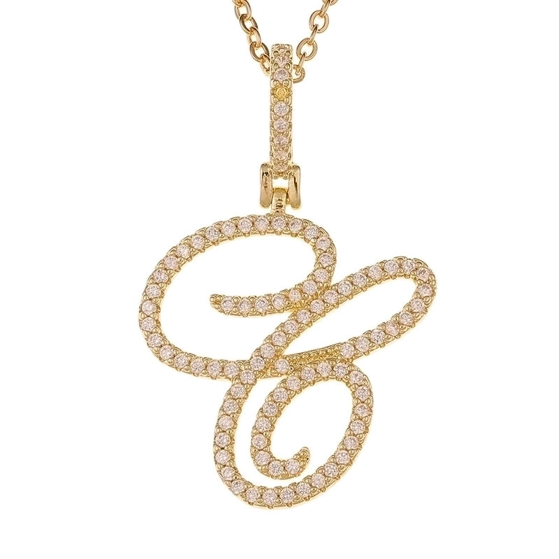 Zircon 26 English Letter Pendant Copper Necklace