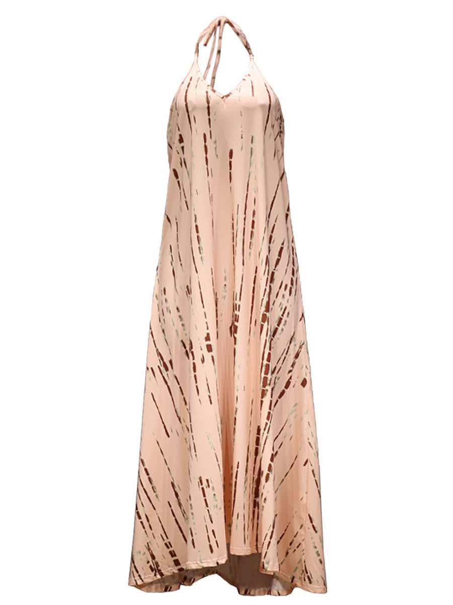 V-Neck Printed Camisole Dress
