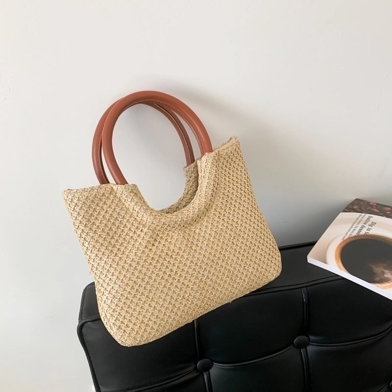Women's All Seasons Straw Fashion Clutch Bag Tote Bag