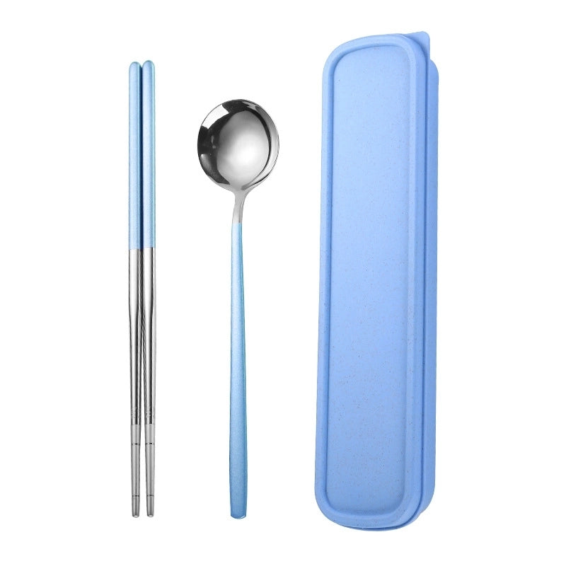 Fashion Solid Color Stainless Steel Tableware 1 Set