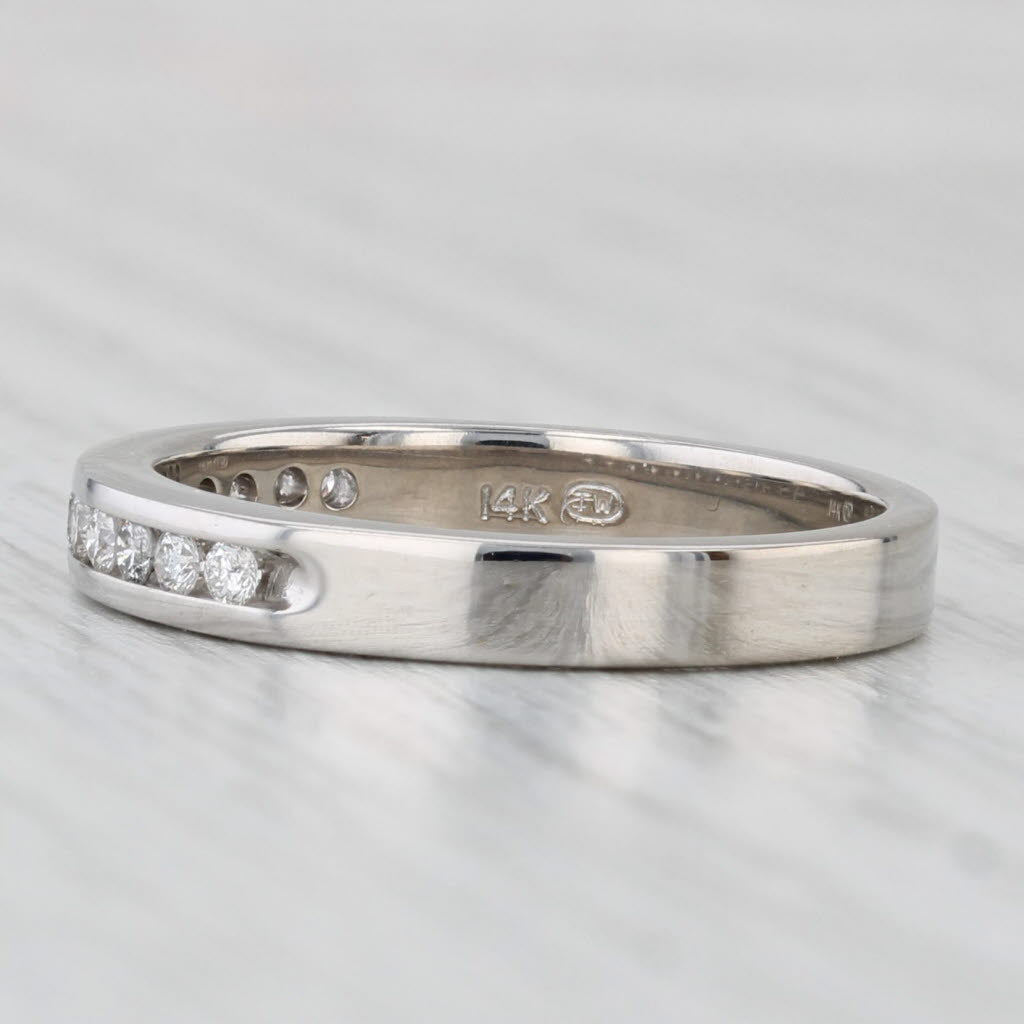 0.23ctw Diamond Wedding Band 14k White Gold Size 7 Stackable Anniversary Ring