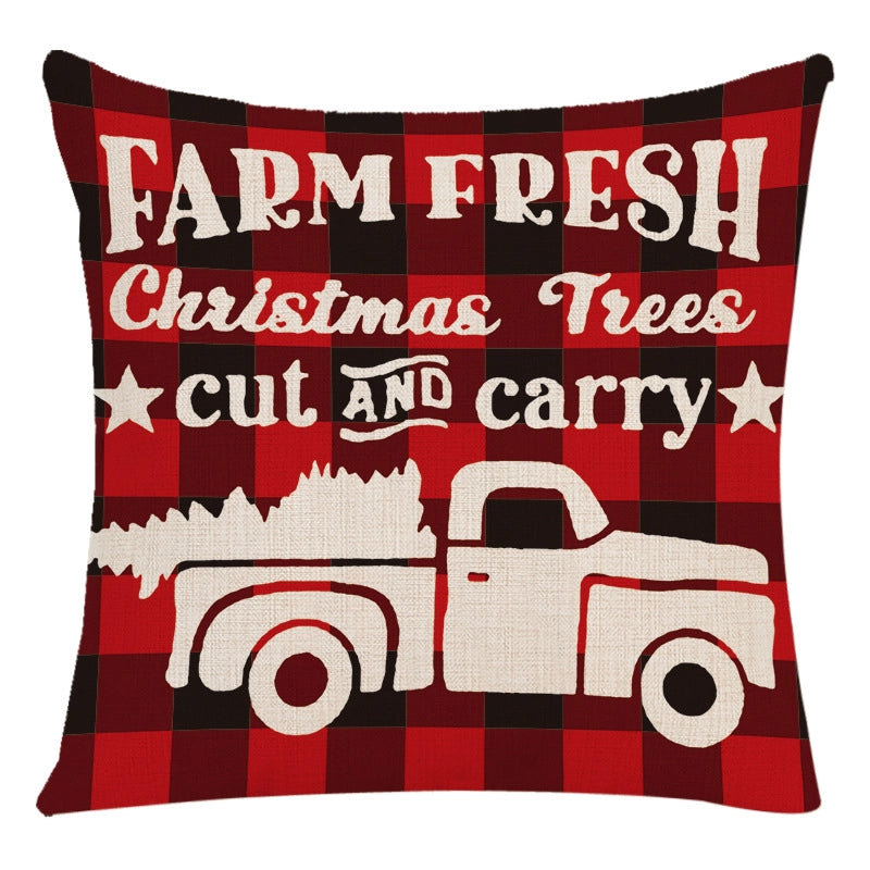 Cute Letter Snowman Elk Chemical Fiber Pillow Cases