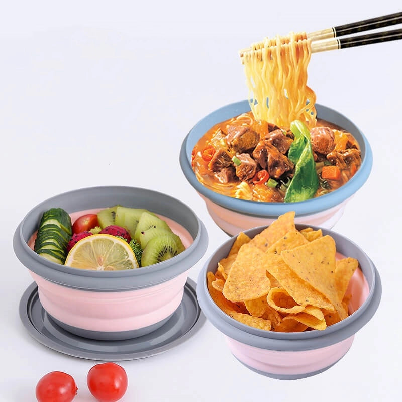 Casual Solid Color Plastic Bowl 3 Pieces Set