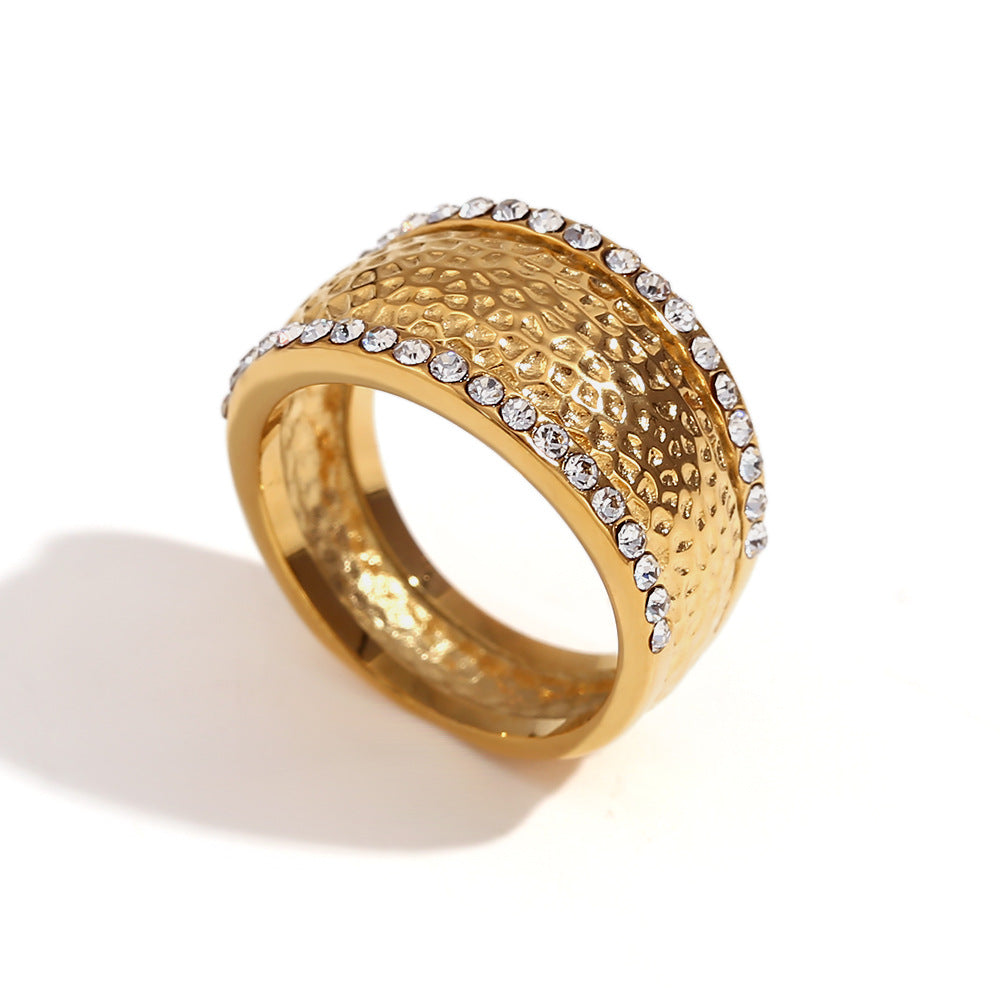 Fashion Niche Circle Geometric Stainless Steel 18K Gold Plated Rings