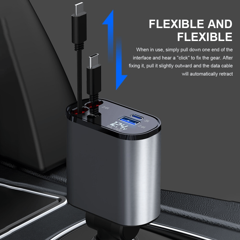 HOT SALE 49% OFF - Fast Charge Retractable Car Charger