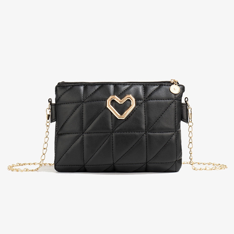 Women's Medium Pu Leather Solid Color Streetwear Square Zipper Shoulder Bag