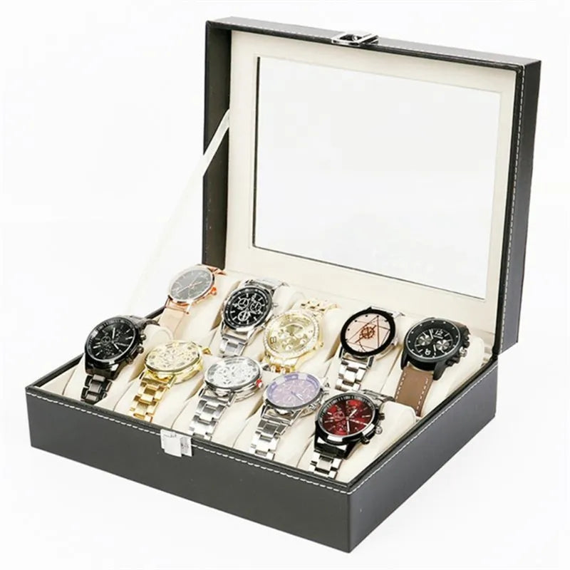 12X SLOTS LEATHER WATCH ORGANIZER