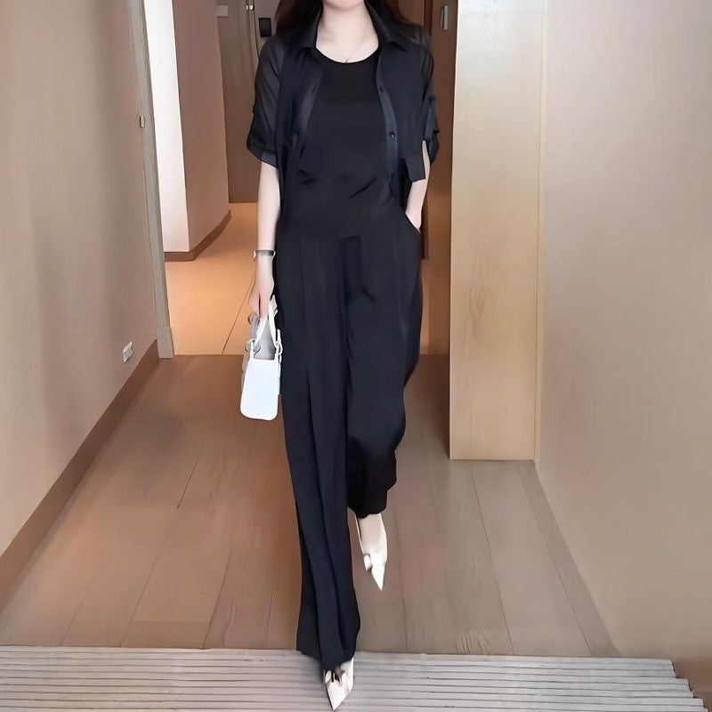 🌟 Women's 3-Piece Shirt Jacket, Vest and Pants Set