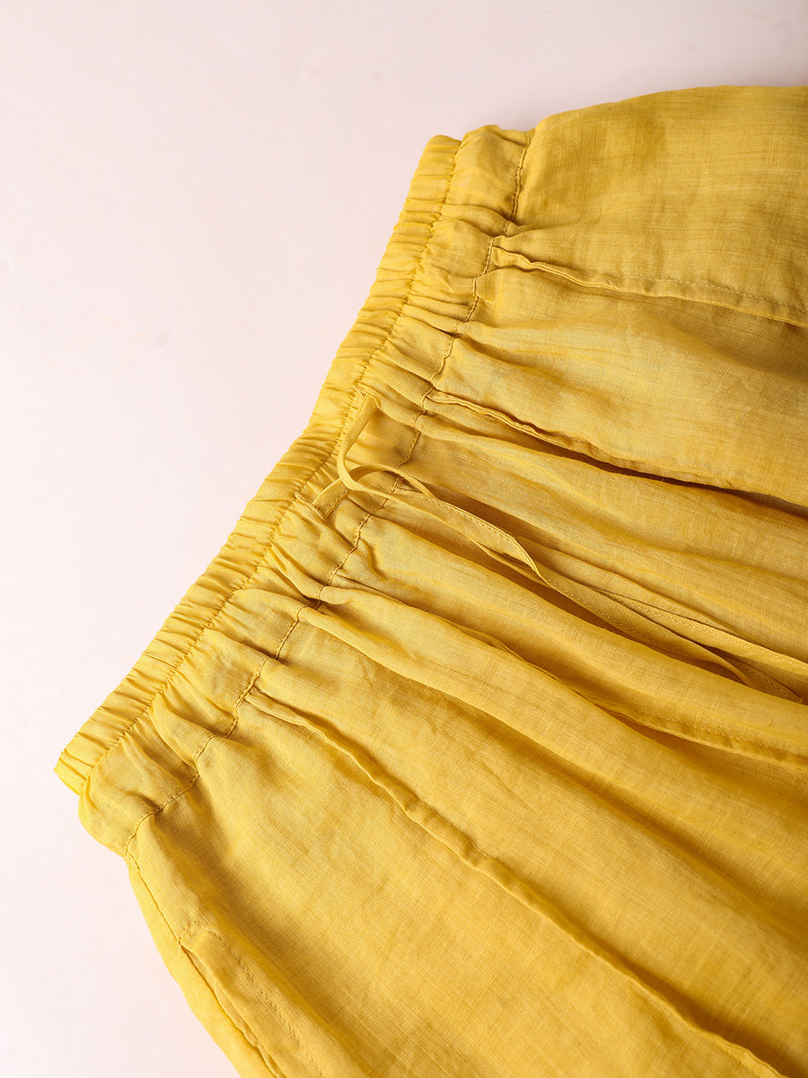 Women Summer Pure Color 100%Ramie Bloomers
