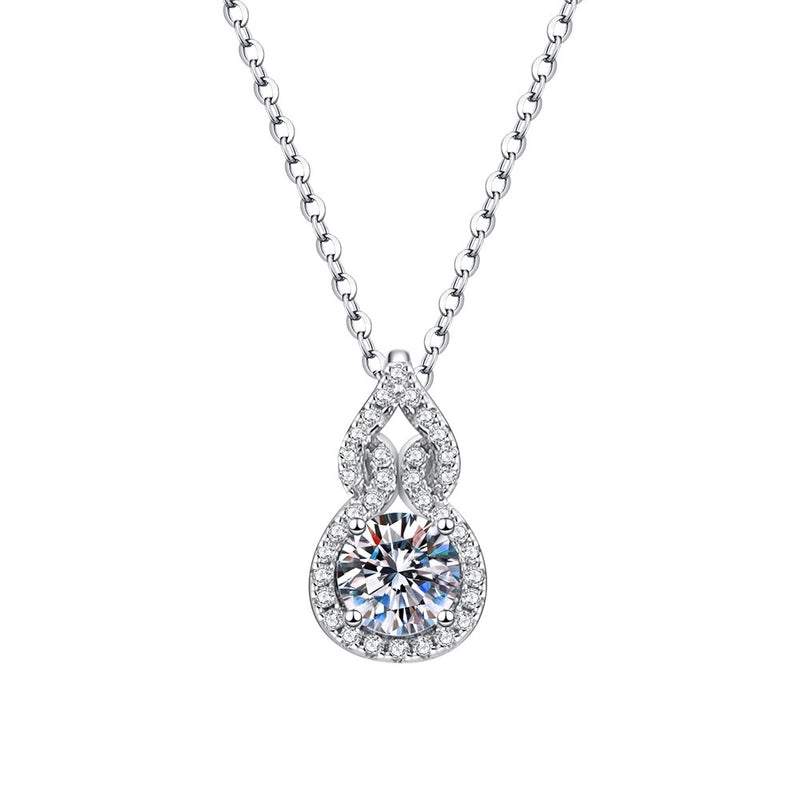 Minimalist Shiny Round Water Droplets Bow Knot Copper Plating Inlay Zircon Silver Plated Pendant Necklace Necklace Pendant