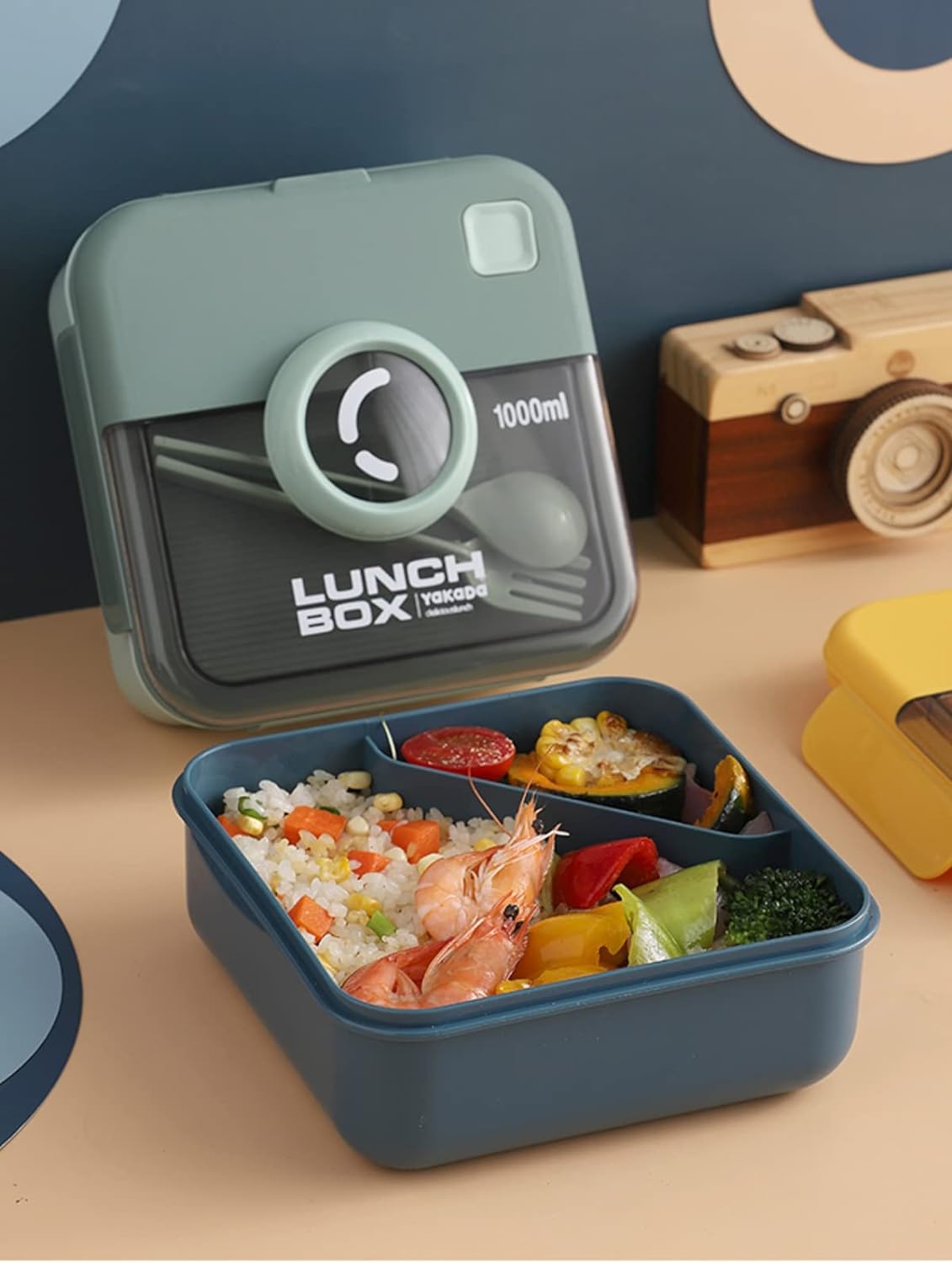 Camera Lunch Box With Spoon Fork. Portable Children Kids Student Bento Box. Sealed Lunch Box