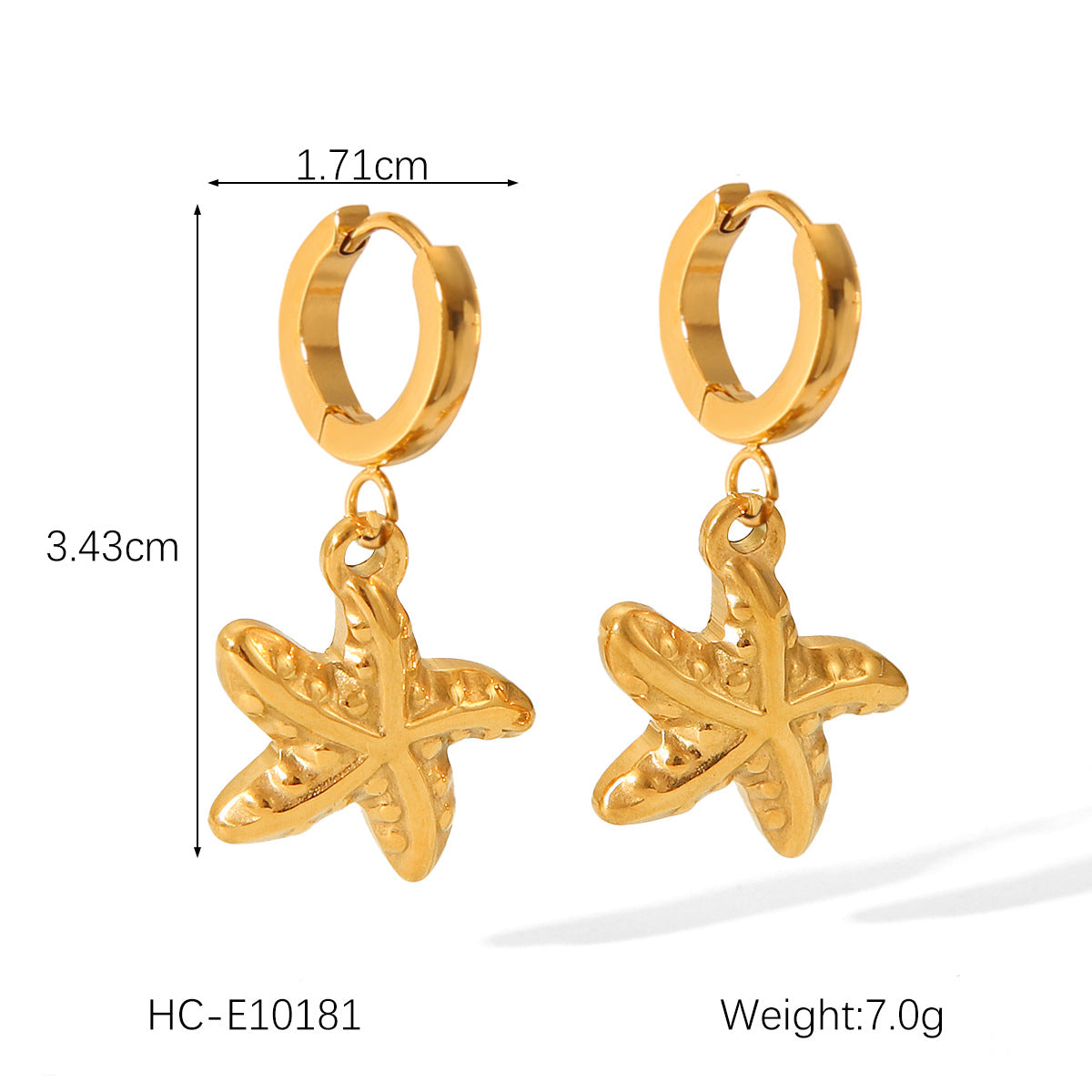 Customized Marine Titanium Steel Earrings Stainless Steel Crab Starfish Shell Earrings Earrings