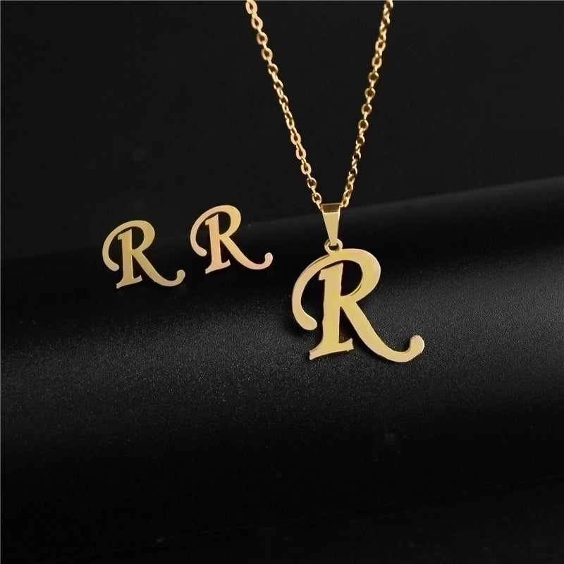 Minimalist Letter Stainless Steel Polishing No Inlaid