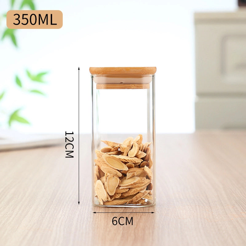 Minimalist Solid Color Wood Glass Storage Container Box
