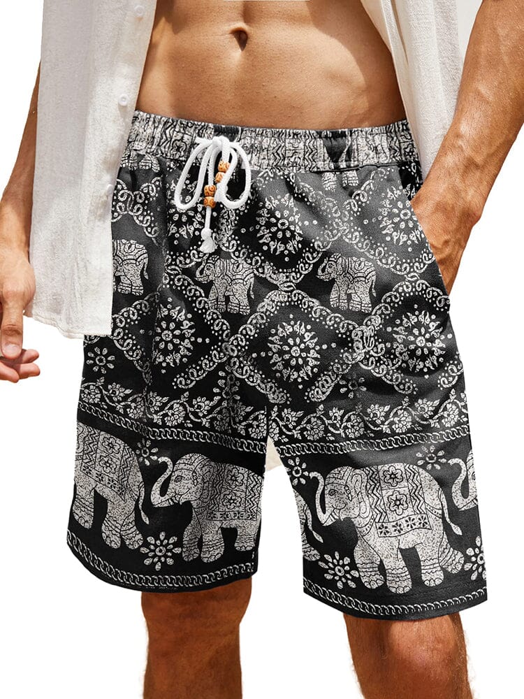 Casual Printed Linen Holiday Shorts (US Only)