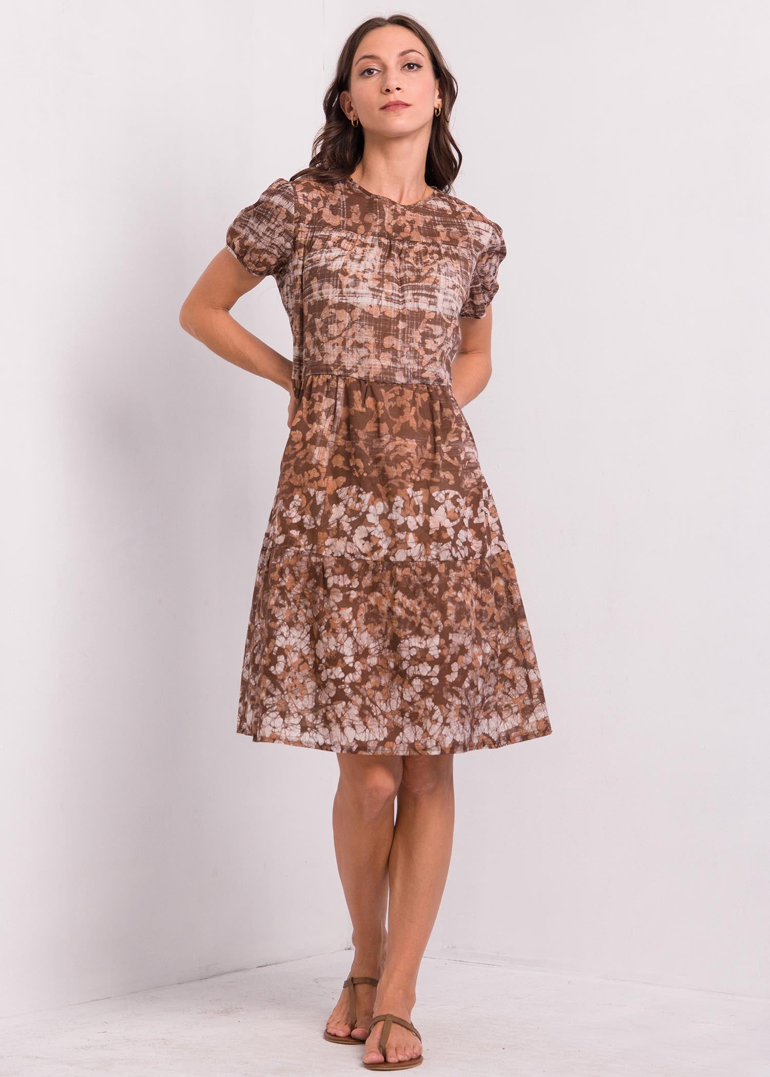 Puff Sleaved Batik Dress