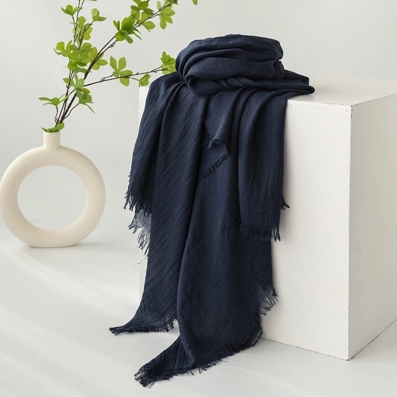 Women's Minimalist Solid Color Polyester Silk Scarf