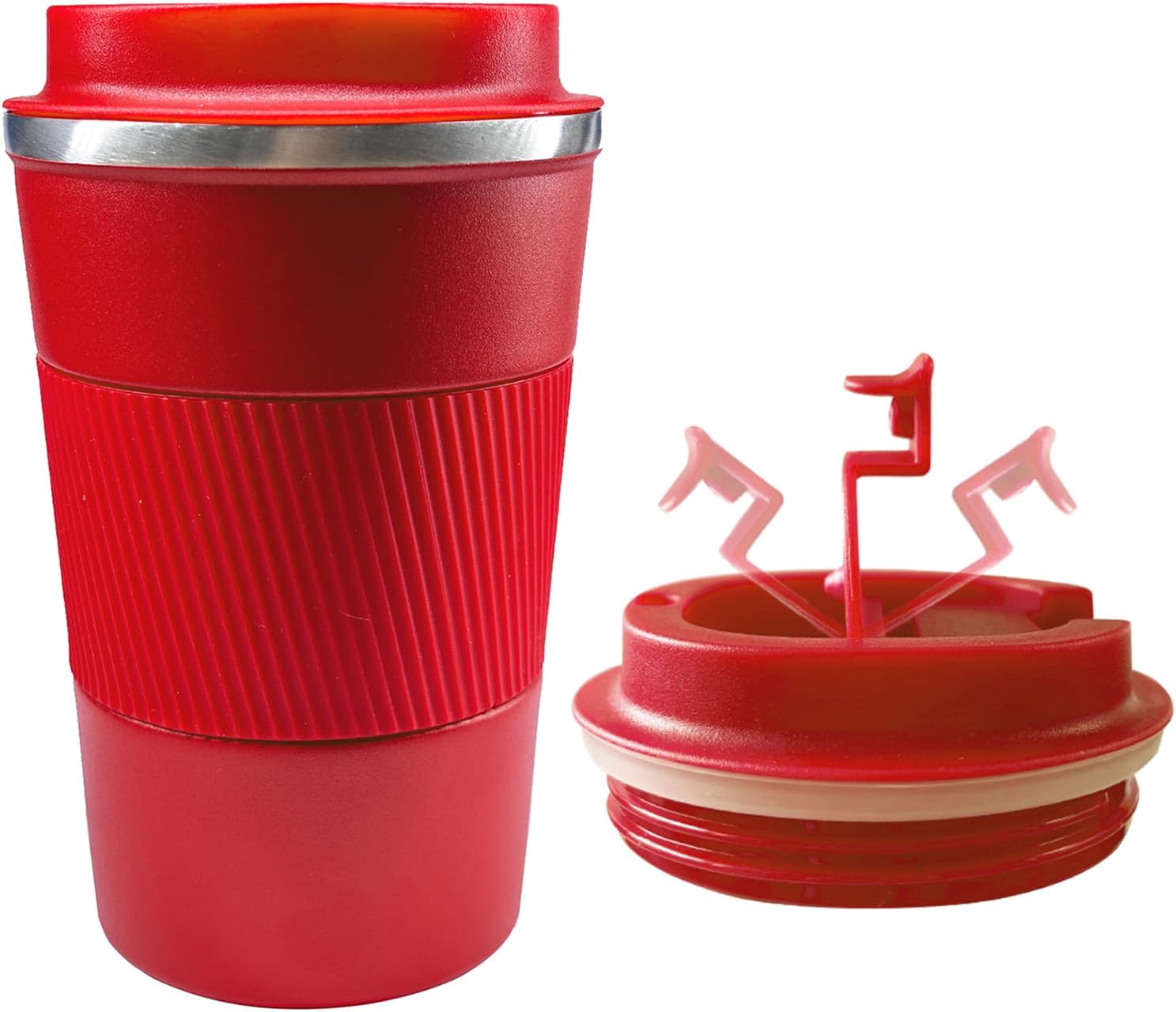 Senshuomy Travel Mug, Insulated Coffee Cup with Leakproof Lid, Reusable Coffee Cups Travel Cup, Stainless Steel thermaol Mug for Hot Cold Drinks (Green 380ml)