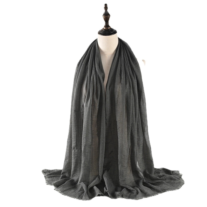 Women's Vacation Minimalist Solid Color Cotton Silk Scarf