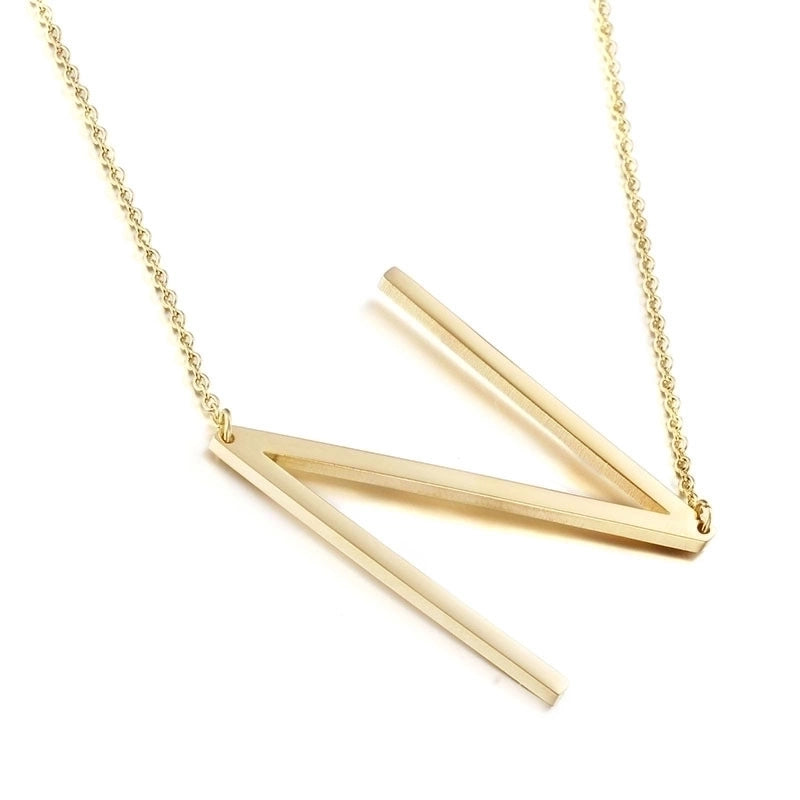 Titanium Steel 18K Gold Plated Minimalist Plating Letter Necklace