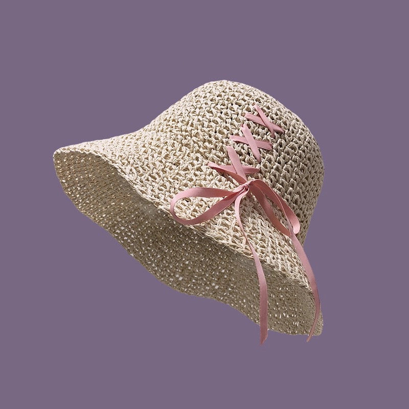 Women's Elegant Minimalist Bow Knot Big Eaves Straw Hat