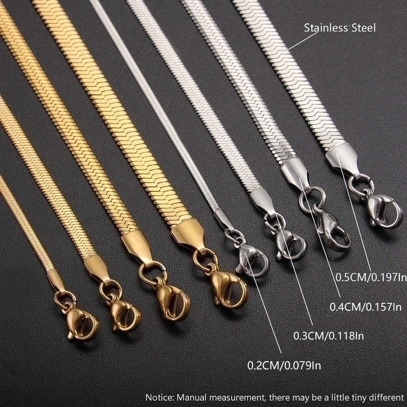 Minimalist Solid Color 304 Stainless Steel White Gold Plated Gold Plated Chain Necklace