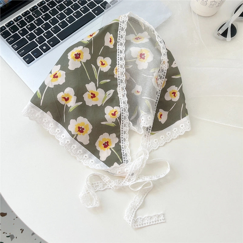 Women's Cute Sweet Lace Cotton And Linen Kerchief