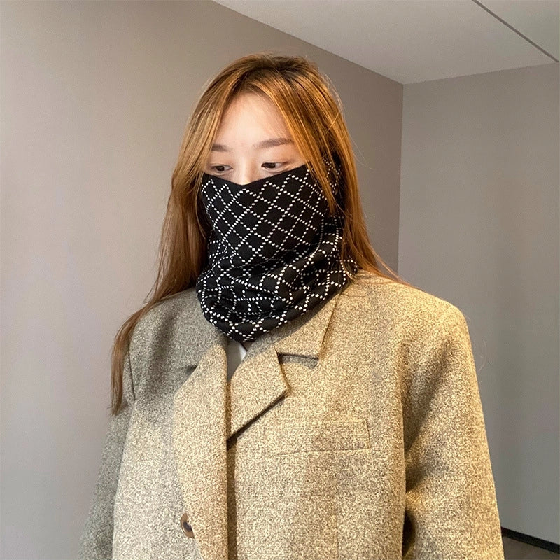 Unisex Minimalist Solid Color Polyester Crochet Lace Scarf Mask