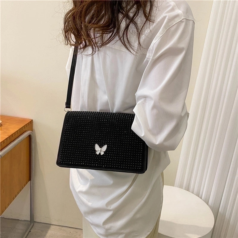 Women's All Seasons Pu Leather Butterfly Streetwear Square Magnetic Buckle Square Bag
