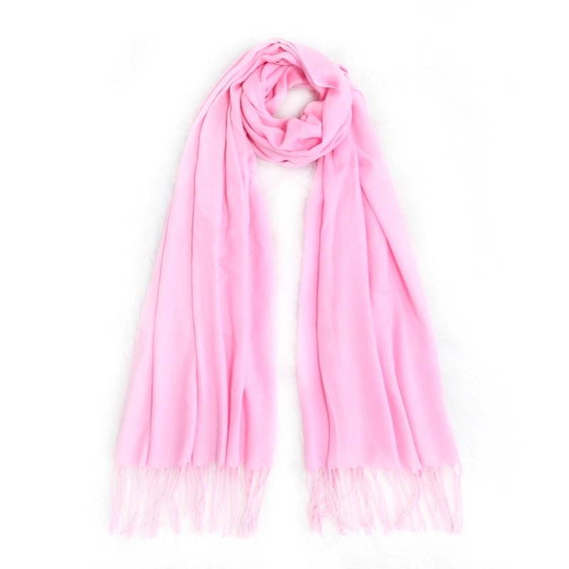 Autumn And Winter Solid Color Cashmere Scarf Women's Red Annual Meeting Printed LOGO Embroidery 200g Warm Shawl Scarf