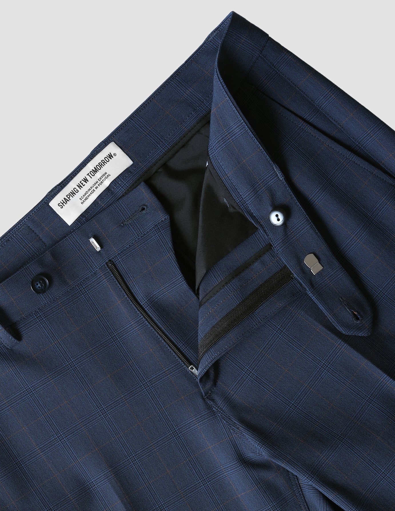 Suit Pants Slim Royal Blue Check