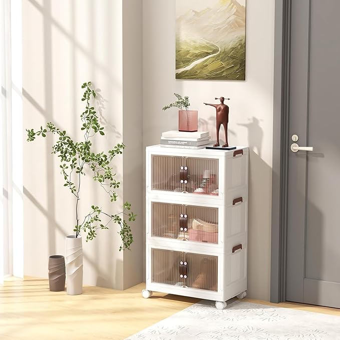 Foldable Storage Container 3 Layer. Stackable Storage Box