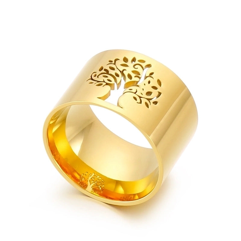 Titanium Steel 18K Gold Plated Fashion Plating Flower