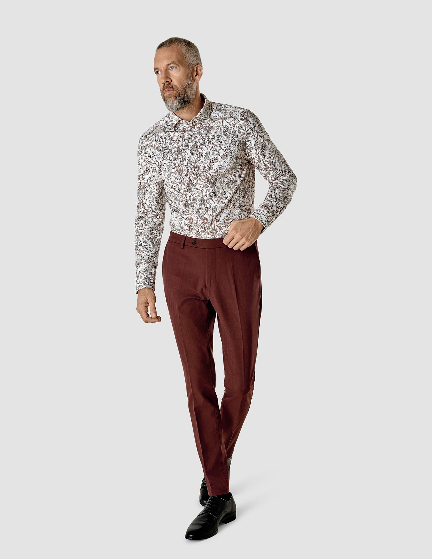 Suit Pants Slim Mahogany