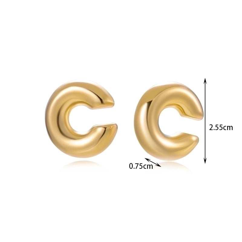 1 Pair Vintage Style French Style Minimalist C Shape Copper Earrings