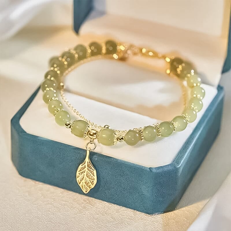 🔥 BIG SALE - 49% OFF🔥🔥Hetian Jade Gold Leaf Bracelet