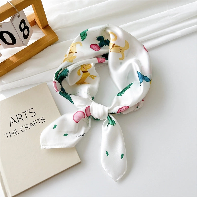 Women's Elegant Geometric Polyester Silk Scarves