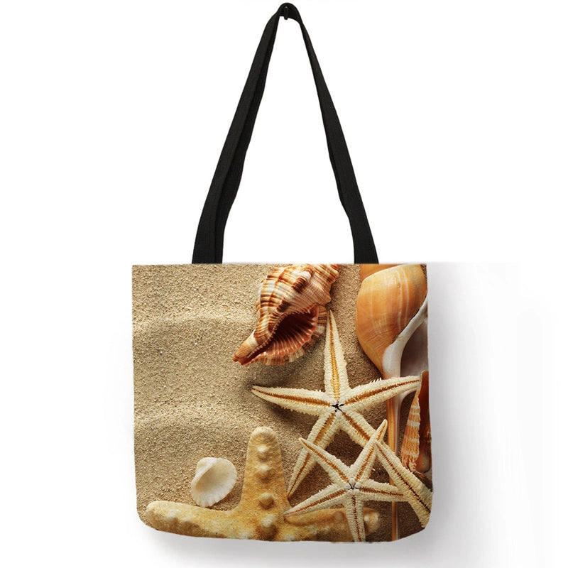 Women's Medium Polyester Underwater World Vacation Beach Square Open Tote Bag