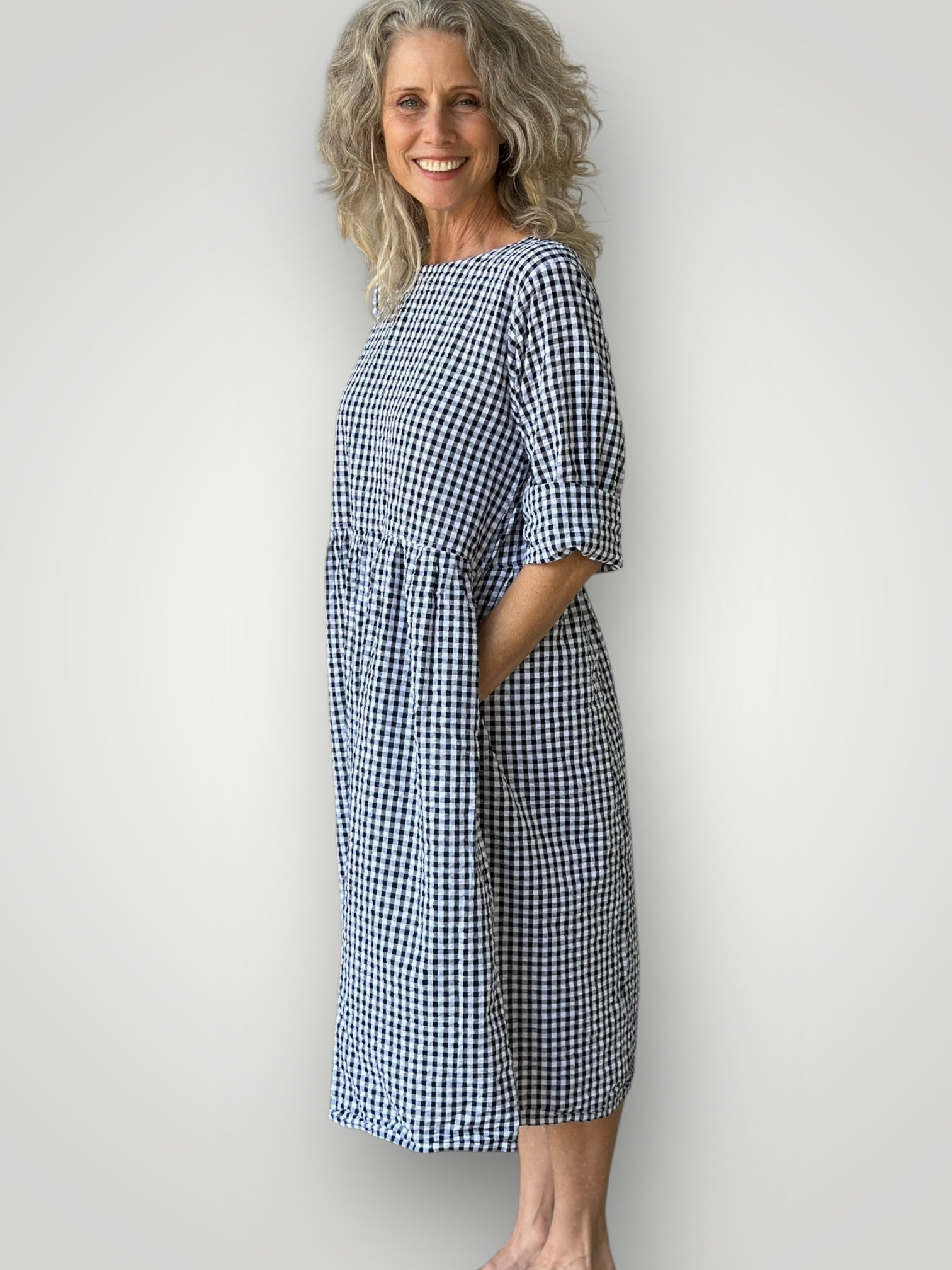 april dress - black  gingham