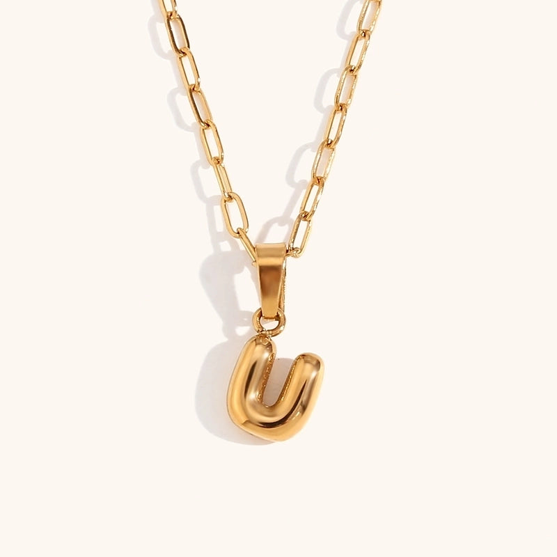 Minimalist Commute Letter Stainless Steel Titanium Steel Plating Gold Plated Pendant Necklace