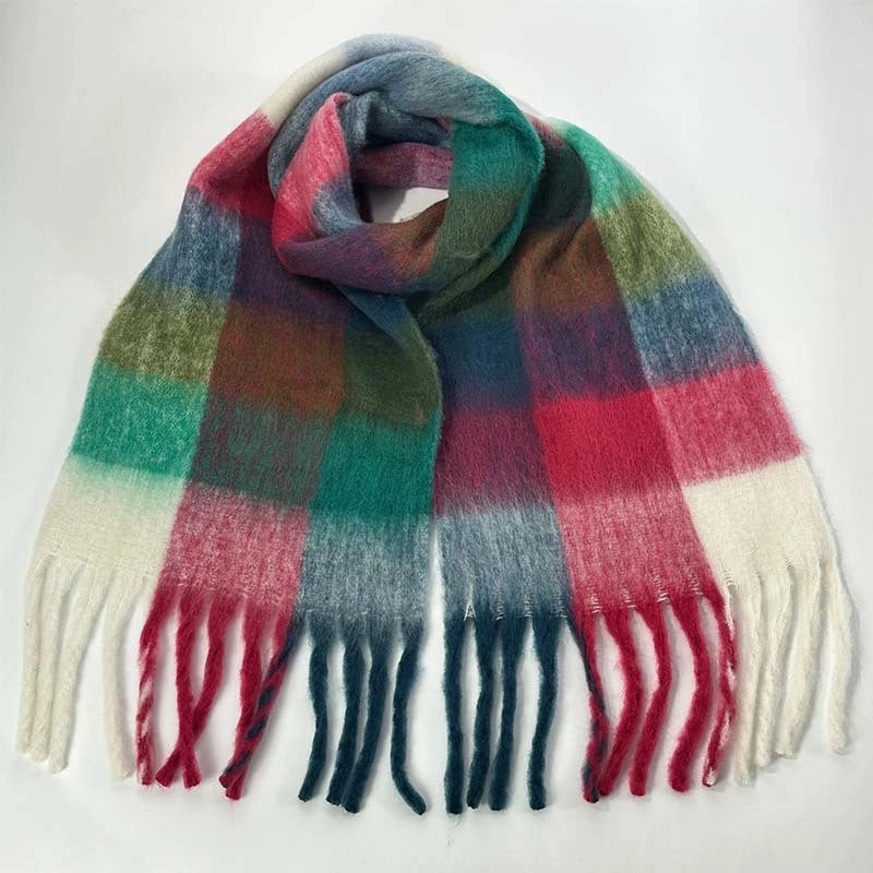 Women's Vacation Minimalist Multicolor Polyester Tassel Scarf