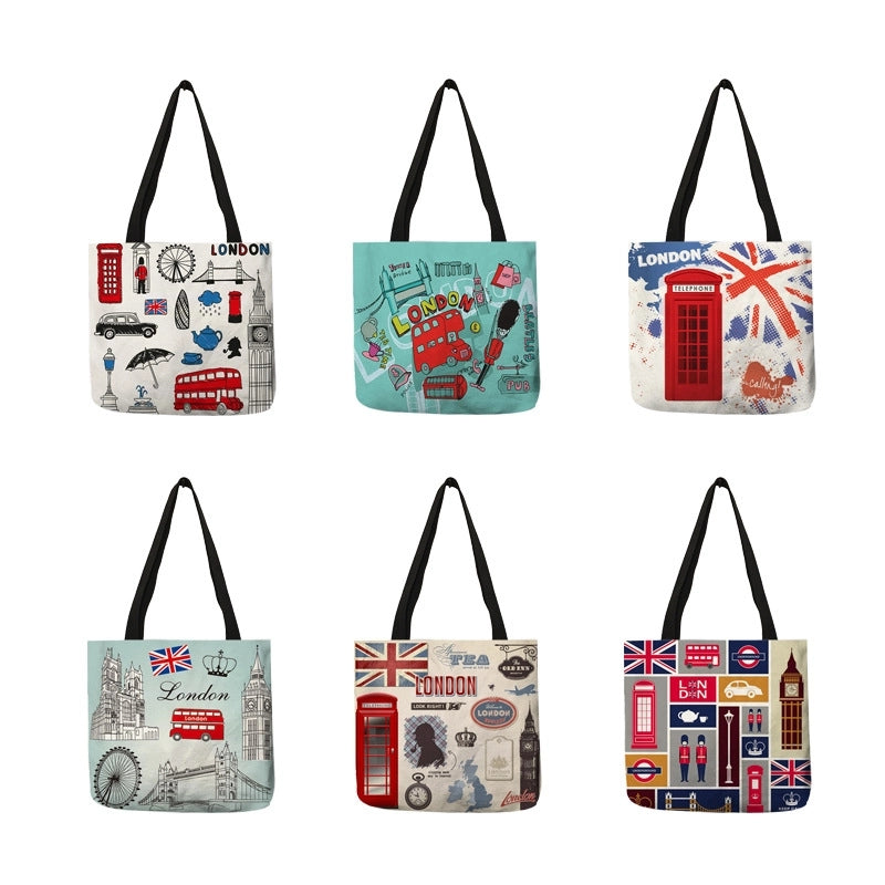 Women's Medium Polyester Printing Basic Classic Style Square Open Shoulder Bag