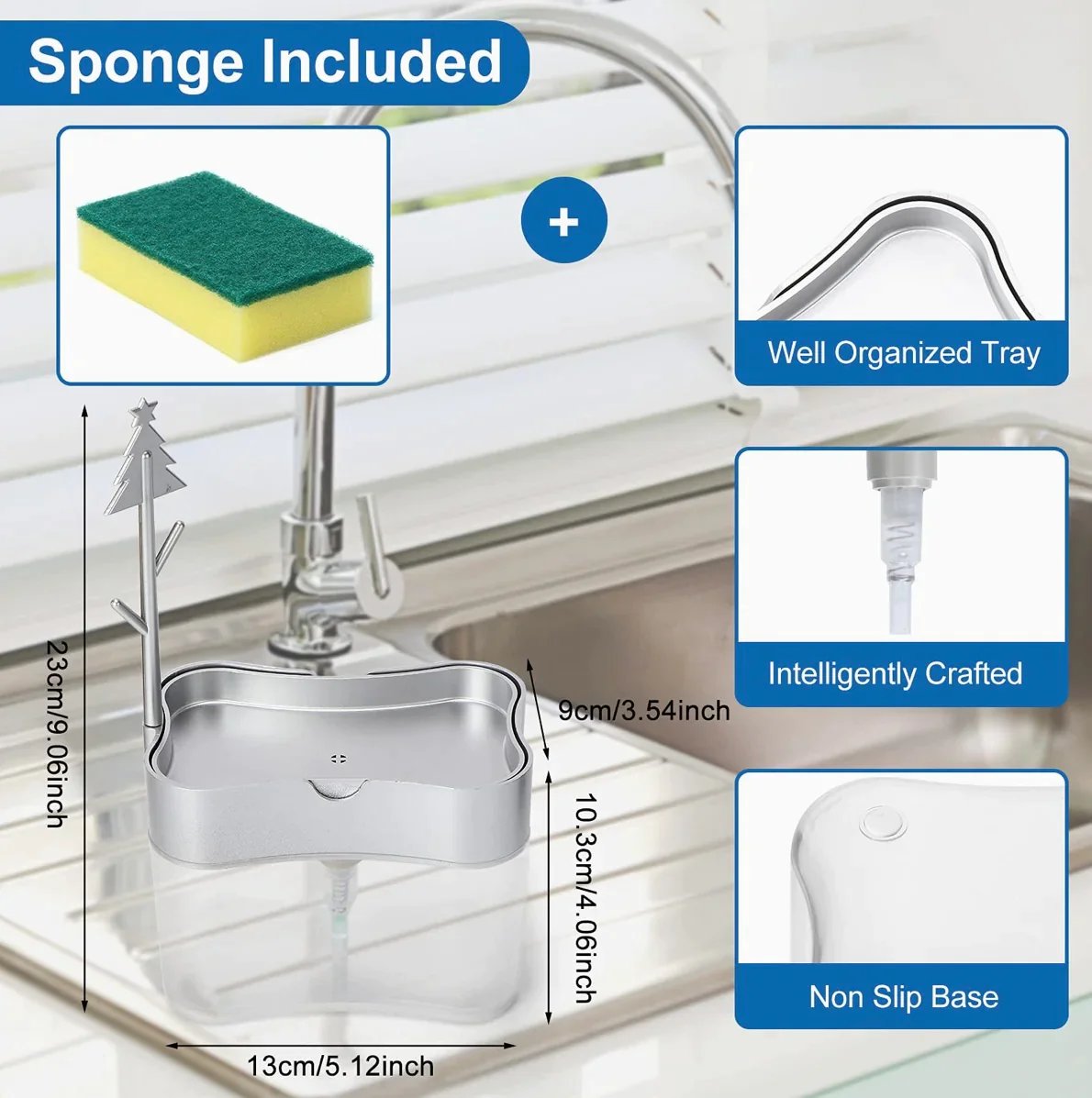 🔥🔥Best Deal 🔥🔥 2 in 1 Soap Dispenser with Sponge