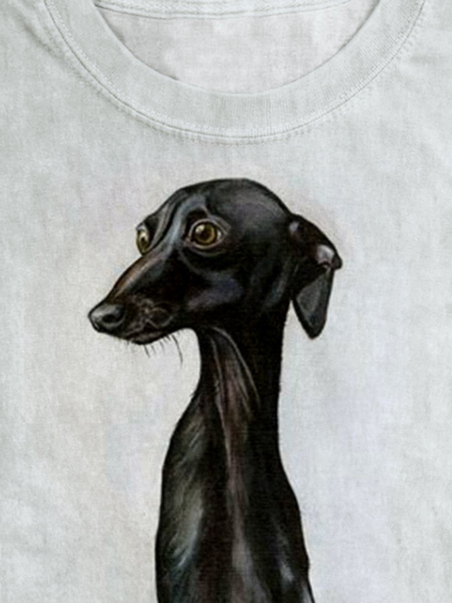 Funny Dog Dachshund Casual Print T-shirt