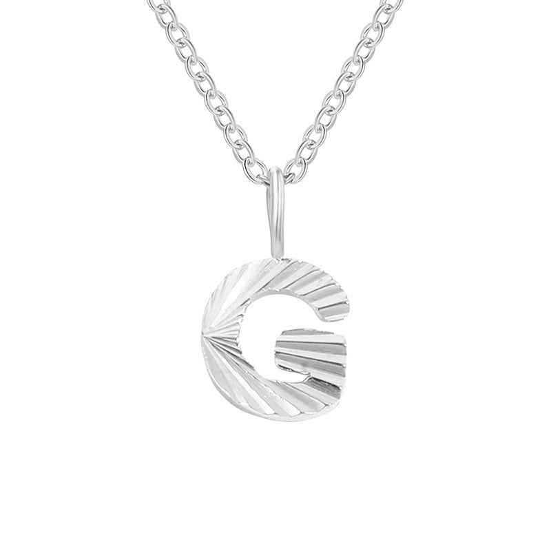 Minimalist Letter Stainless Steel Pendant Necklace In Bulk
