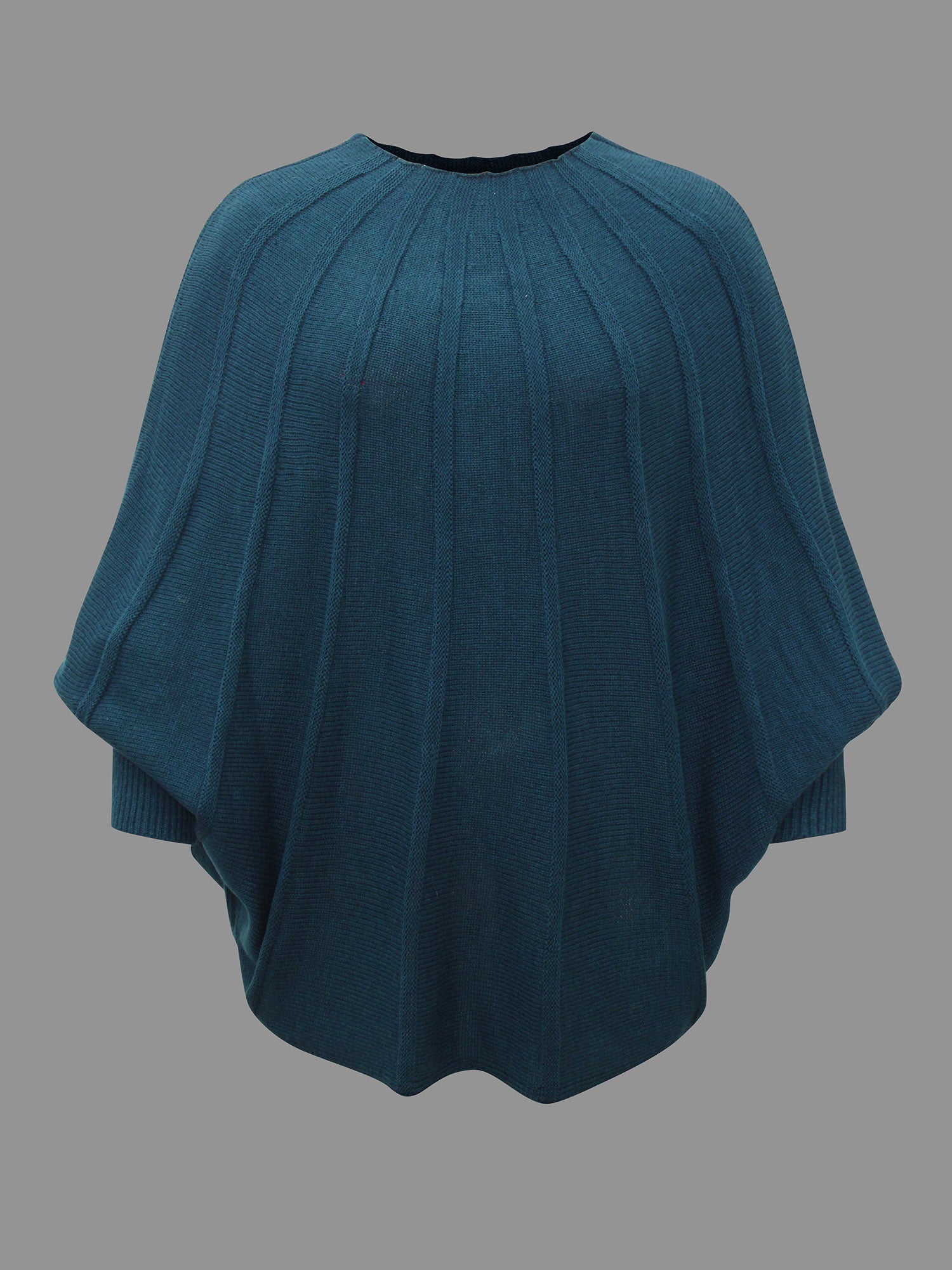 Plain Textured Batwing Sleeve Pullover