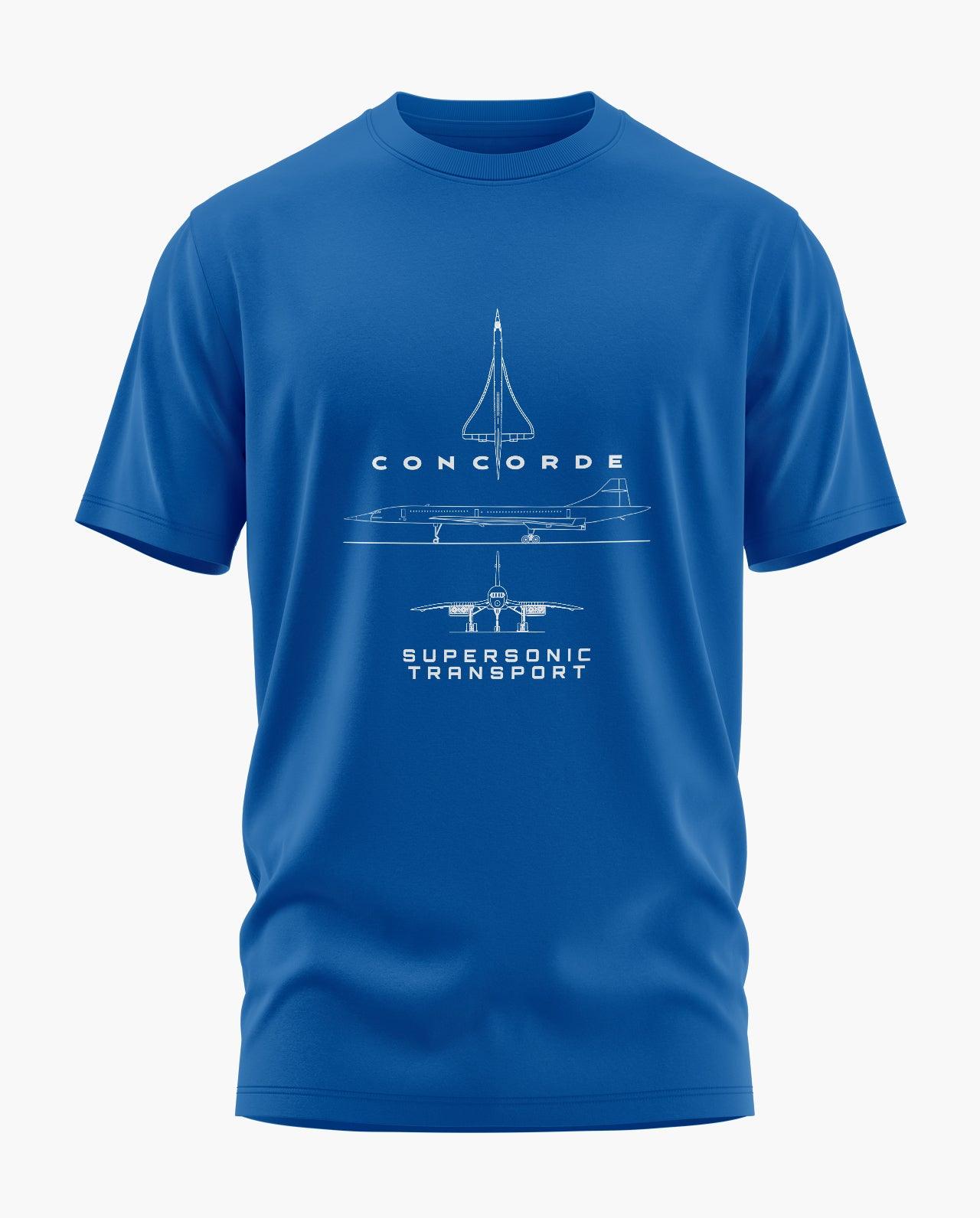 Concorde Blueprint Supersonic Transport T-Shirt
