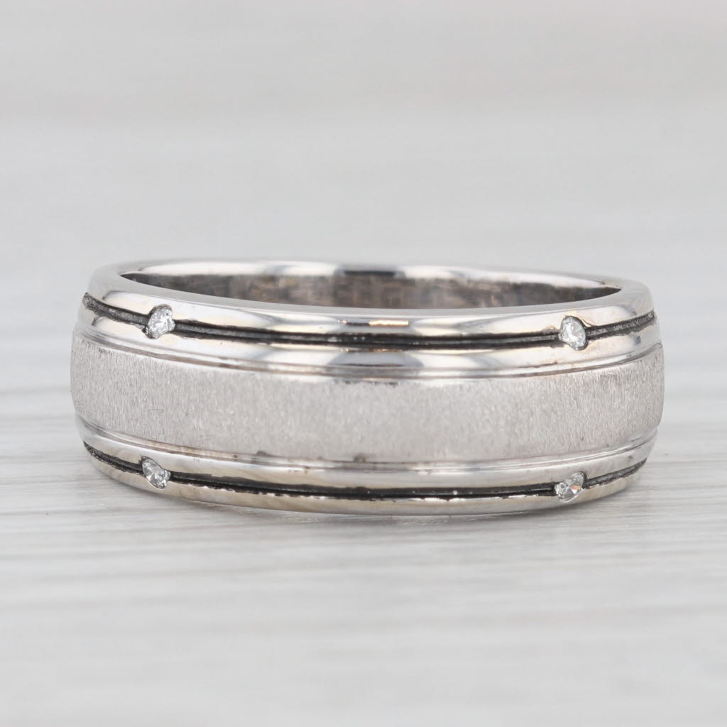 Vera Wang Love Men's Wedding Band Diamond 14k White Gold Size 10 Ring