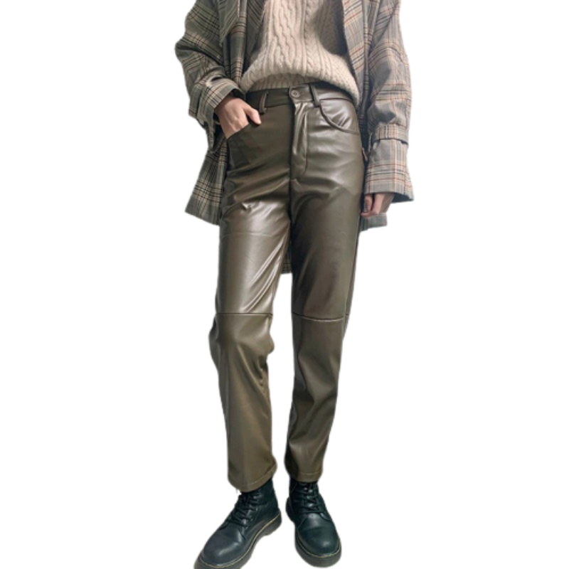 Faux Leather Skinny Harem Pants