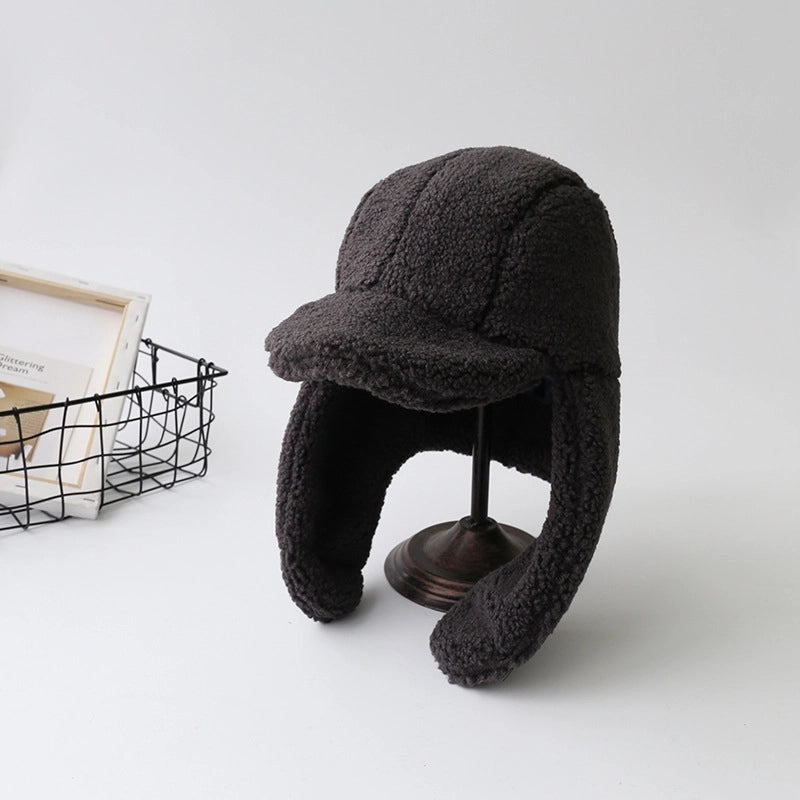 Hat Women's Autumn And Winter Baseball Cap Korean Style Japanese Style Cute Ear Protector Winter Plush Thickened Lei Feng Cap